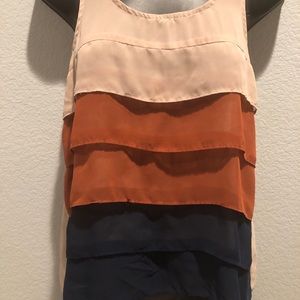 SOLD! Forever 21 TriColor Sleeveless Ruffle Top